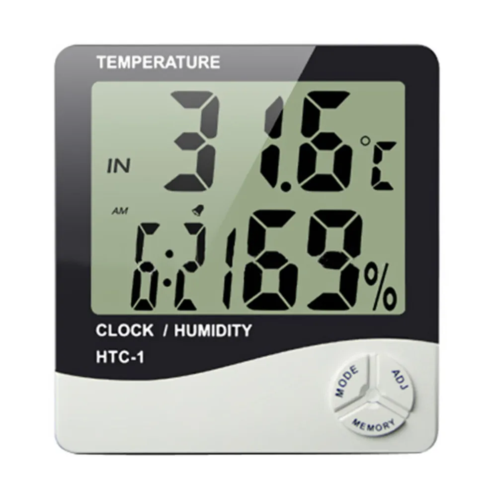 Indoor Digital C/F Room Thermometer Hygrometer Temperature Humidity Meter  Clock HTC-1 for Home Room - China Digital Thermometer Hygrometer and Thermometer  Hygrometer