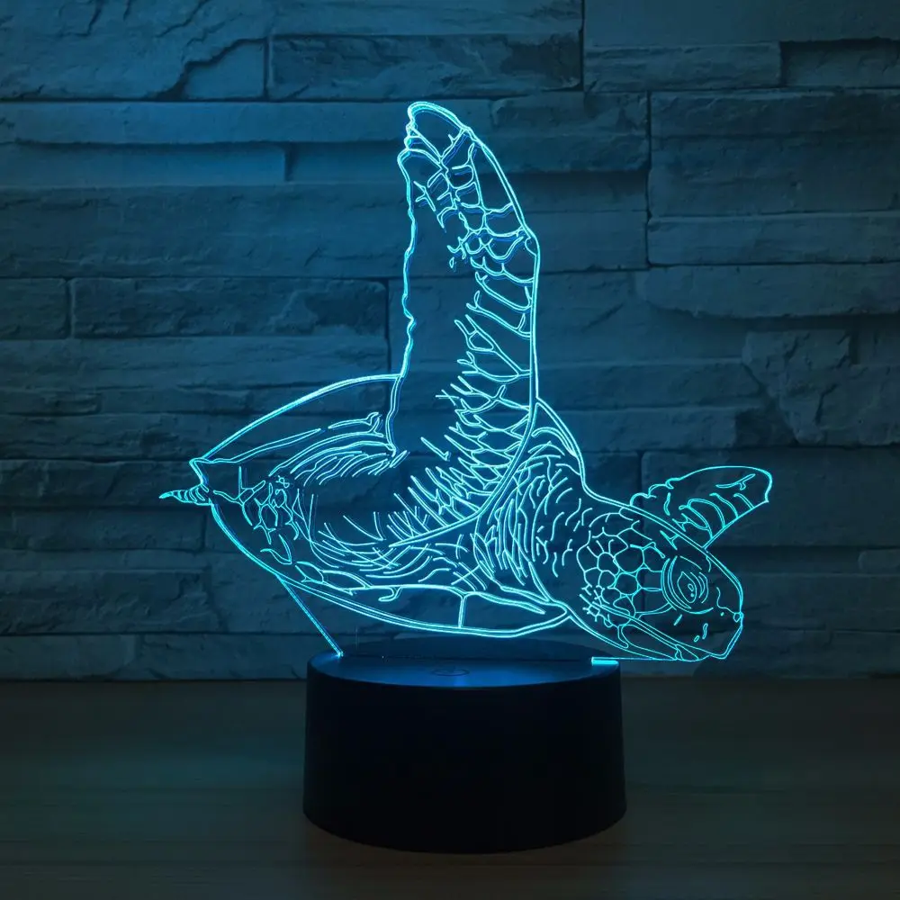 Tortoise 3D Night Light Sea Turtles LED Colorful for Kids