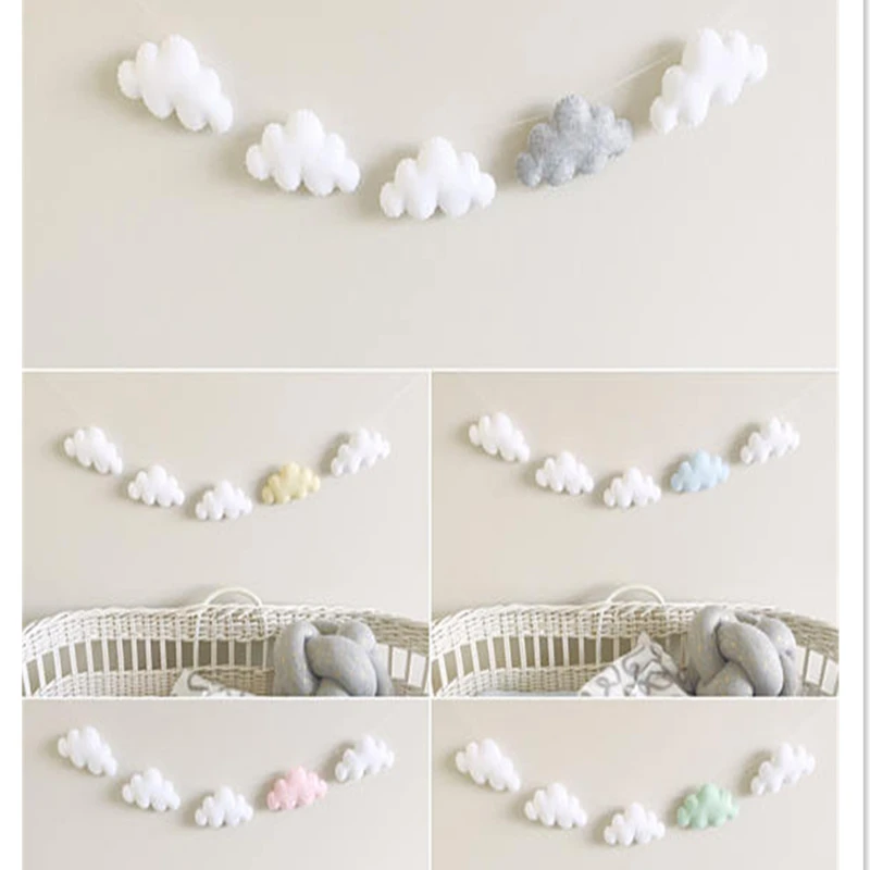Подвеска ручной работы в скандинавском стиле, украшение на стену в виде облака, Игровая палатка для детской комнаты, украшение для кровати
