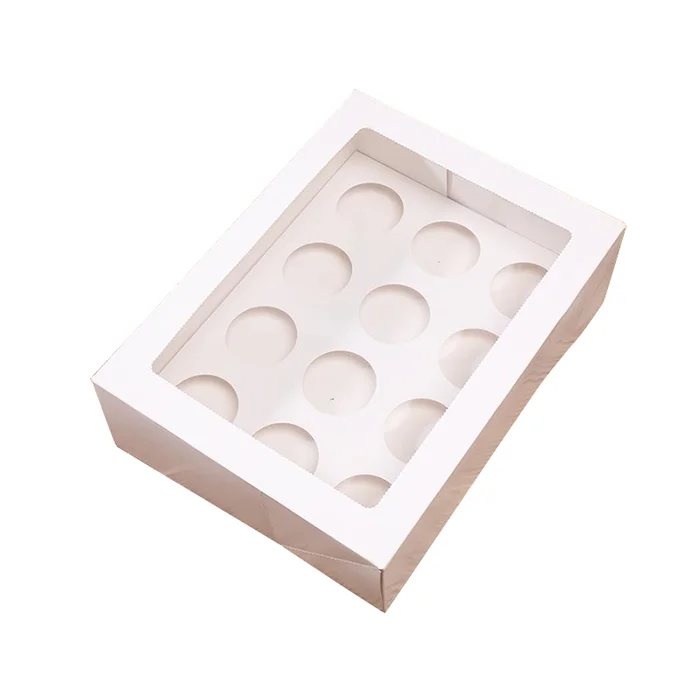 Clear Window Cupcake Boxes Food Cake Packaging Box Art Paper Disposable ...