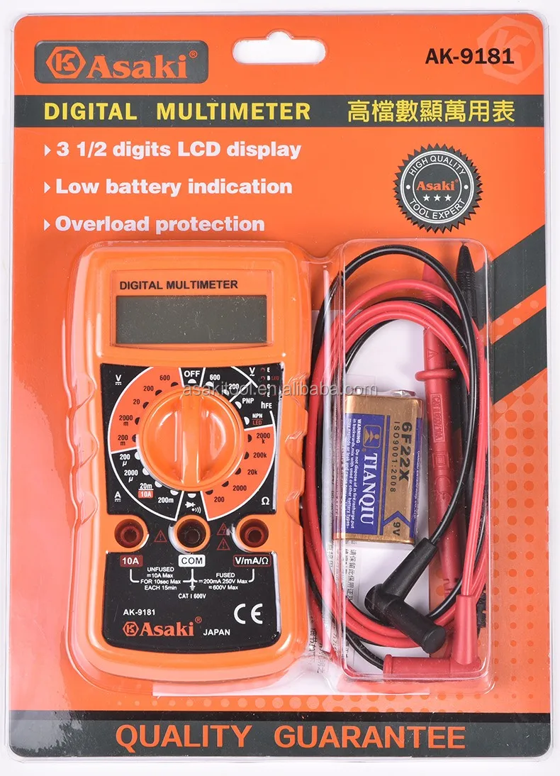 ASAKI AK-9181 3.5 LCD Display Screen High Grade ABS Case multi-meter 10A  Digital Multimeter 48pcscarton| Alibaba.com