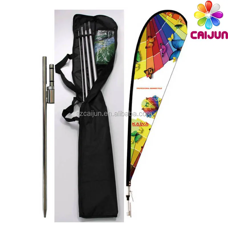 Promotional P shaped teardrop flying feather banner