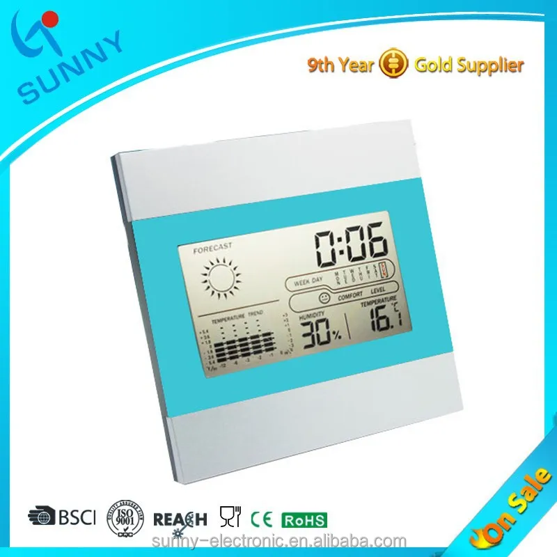 Custom Weather Station Indoor Home Cheap Sale Wholesale Alarm Pretty Elegant Digital Alarm Clock Desk Table Clocks