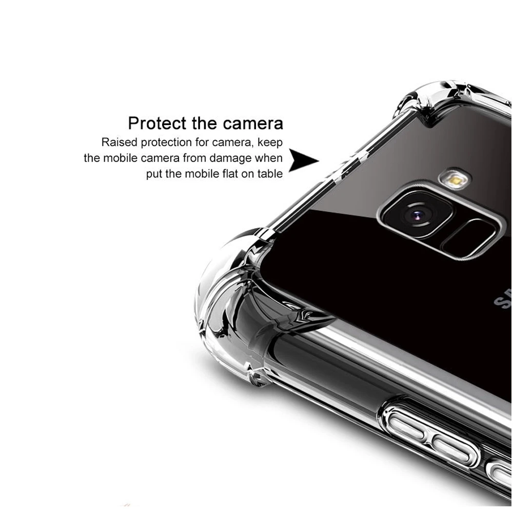 Anti-knock Silicon Case for Samsung Galaxy S10 Plus S7 S8 S9  Edge TPU Clear Cover for samsung NOTE 8 NOTE 9