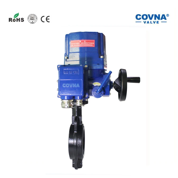 COVNA Explosion Proof Electric Actuator Cast Iron Motorized Butterfly Valve
