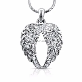 A800057 Huilin Jewelry Lovely Crystal Guardian Angel Wings Wing Necklace logo necklace