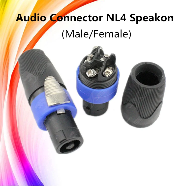 GOEDCH 15 Pezzi Cavo Per Altoparlante: Connettore Speakon A 4 Poli, Connettore Impermeabile A 4 Poli, Connettore Per Microfono Blu, Jack Audio Per Cavo Di Diametro 6 Mm - Foto 2