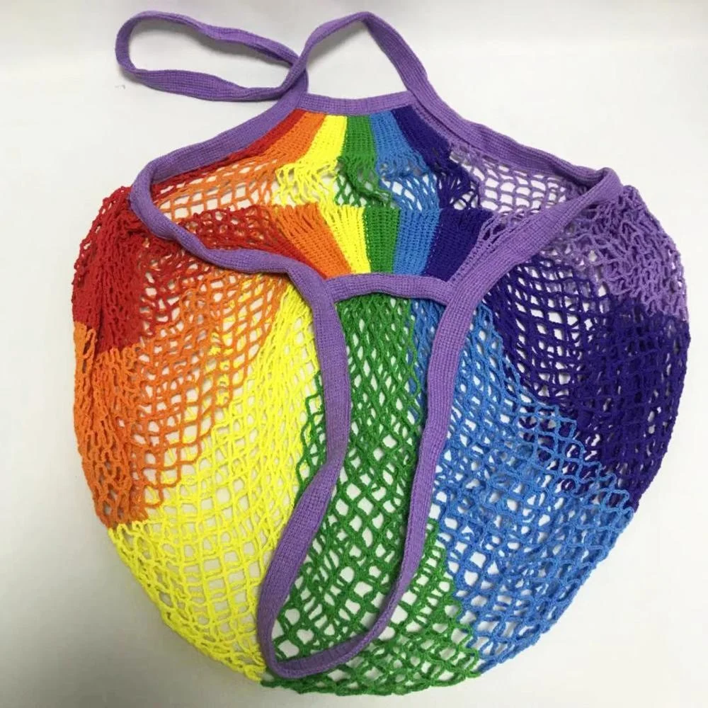 Cotton Tote Bag Premium Folding Rope Pp Long Handle Shoulder Strap Net for Farmers Market, Custom Logo & OEM/ODM Welcome