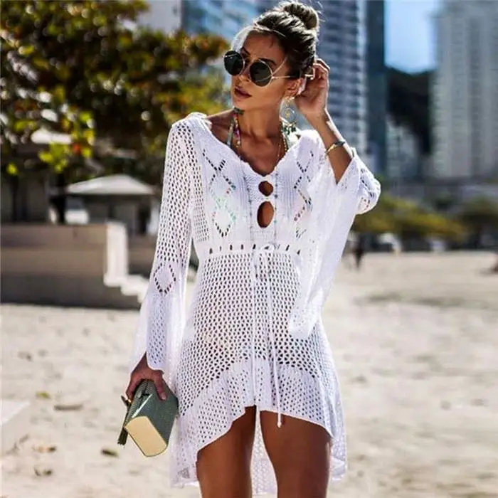 White crochet beach cover up Clearance