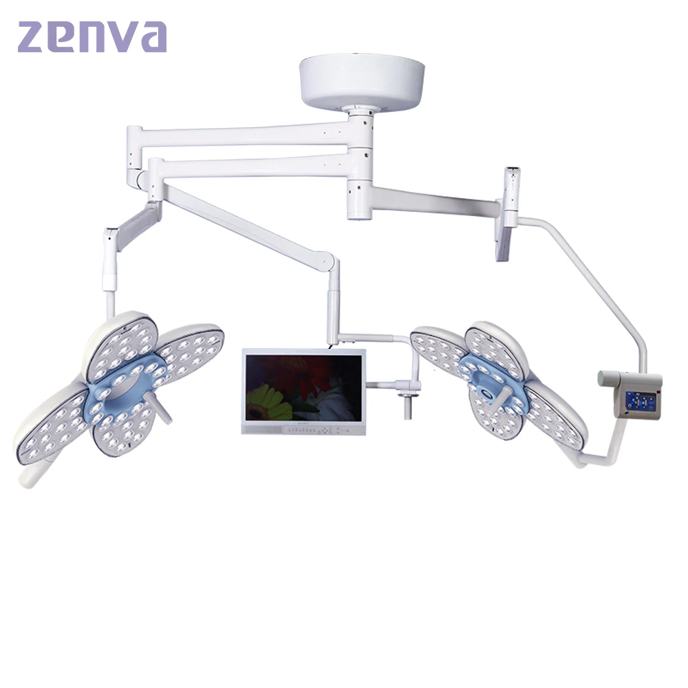 Surgery patient shadowless operating lights exam operating double head surgical lamp