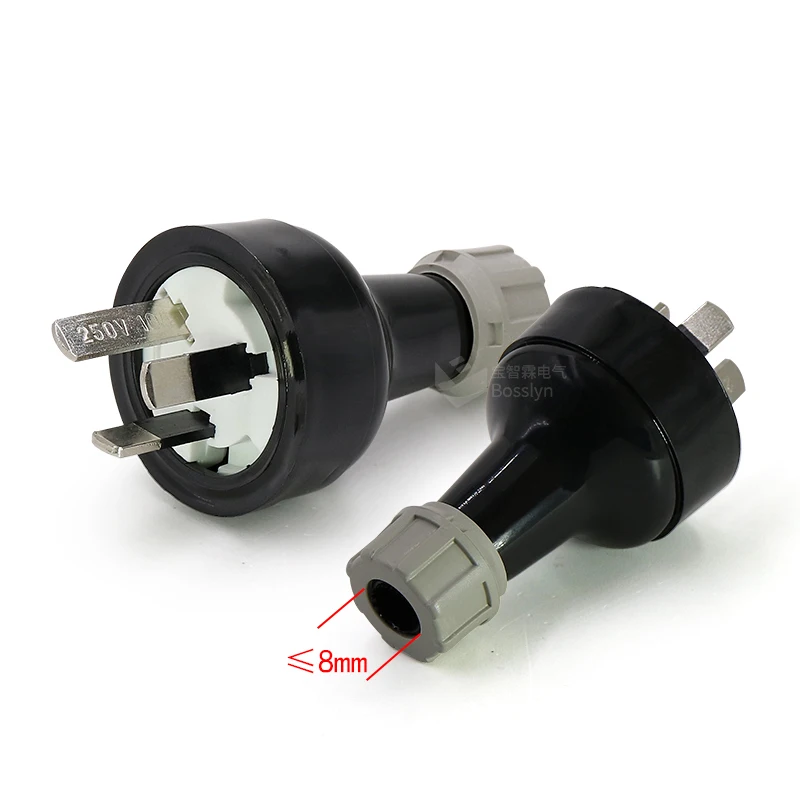 DIY Twisted Power Plug Industrial Connection Plug China/ Australian New Zealand 3 Pin AC 250V 10A Electrical Plugs and Sockets