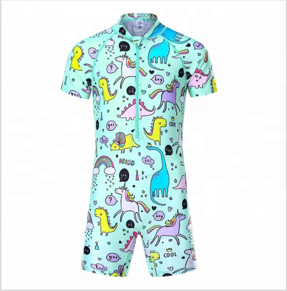 Слитный полиэстеровый детский купальник SBART на молнии спереди с принтом для летнего пляжа, новый дизайн