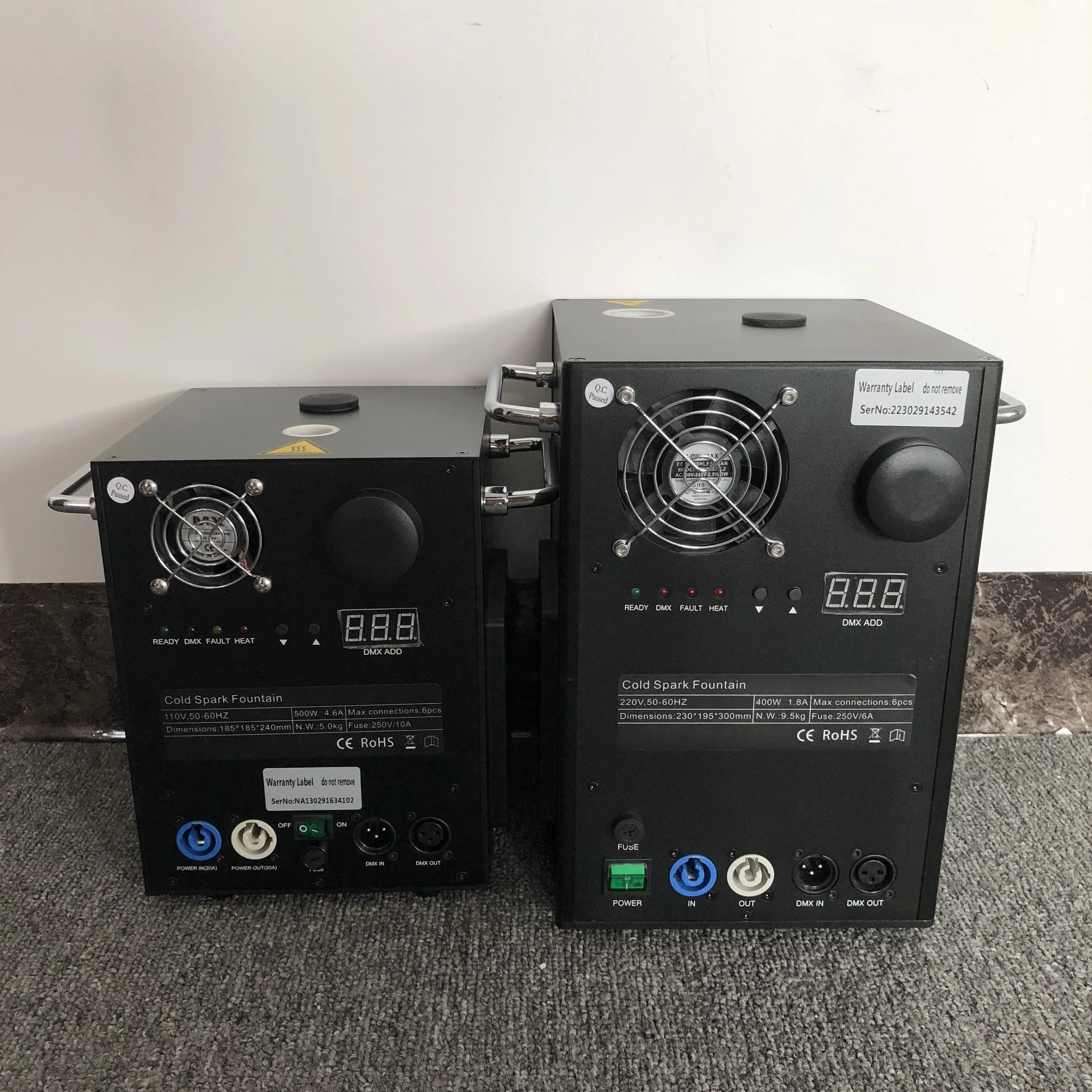 650W DMX Mini Spark Machines with IR Remote Controller for Events Djs