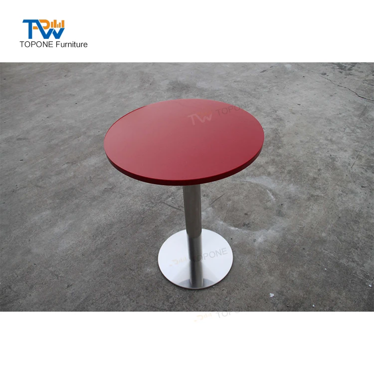 Red Color Round Small Restaurant Table Tops Design for Restaurant Furniture