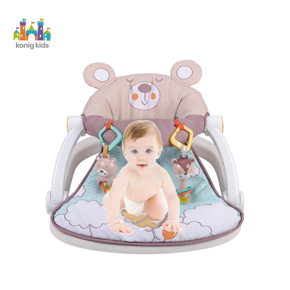Konig Kids Indoor Cartoon Raccoon Floor Foldable Seat Bouncer