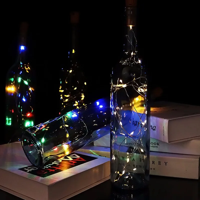 2m 20 LED Starry Firefly Wire Wine Bottle Cork String Lights Vase Decorate Cork Lights