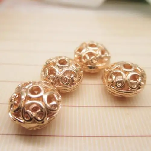 flat gold beads