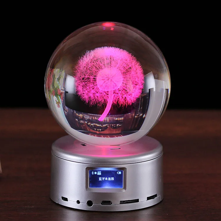 2023 New Design Customization Christmas Decoration gift Mp4 Led light base Led crystal ball music box