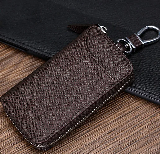 PU Leather Key Wallet Case Holder Purse Pouch Keychain Bag Ring Organizer Q 