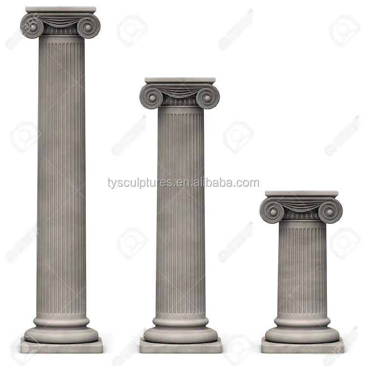 Classic Roman Ionic Order Style Hand Made Natural Stone Marble Columns Pillars for Construction Building House Decoration