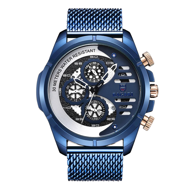 BAGARI 8012W Ultrathin Business Style Men Watch Mesh Steel Band Quartz Watch  | Quartz watch, Watches for men, Business fashion