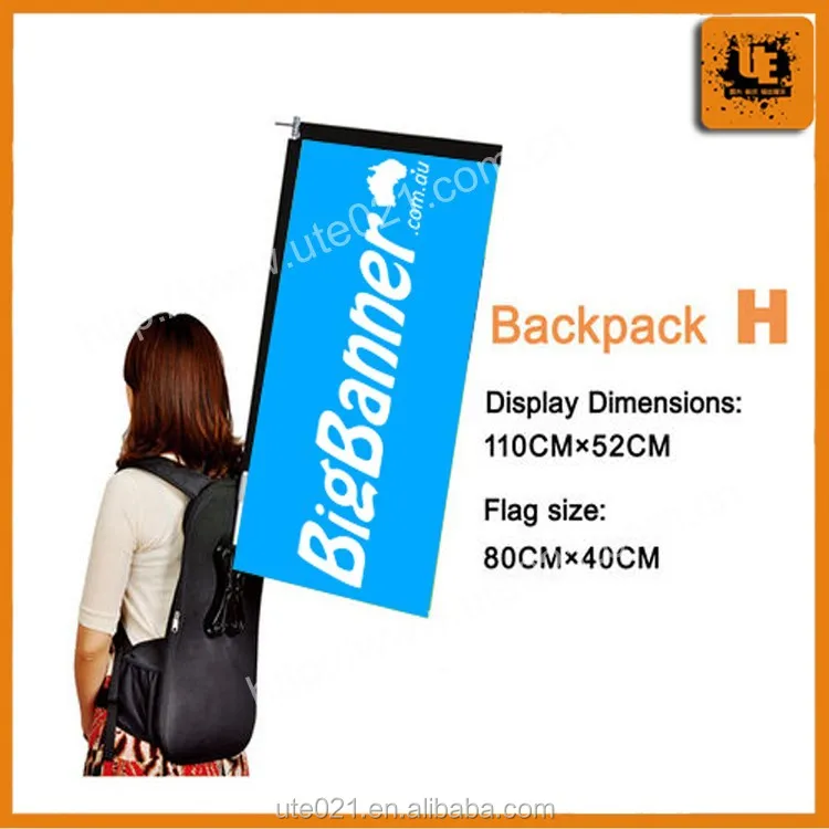 Пользовательский наружный рекламный маркетинг уличный рюкзак флаг и