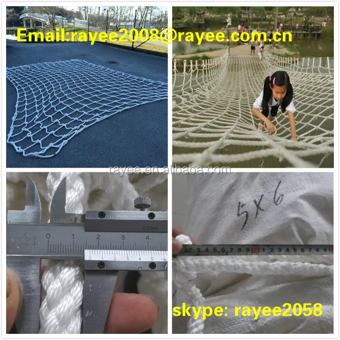 UV Stabilizer Commercial Gym Polypropylene Cargo Net Rope Climbing Net