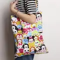 tsum Mickey Minnie Diagonal canvas tote bag big bucket burden casual everyday bags Backpacks two styles
