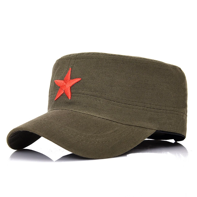 Red Pentagram Star Army Military Cap 