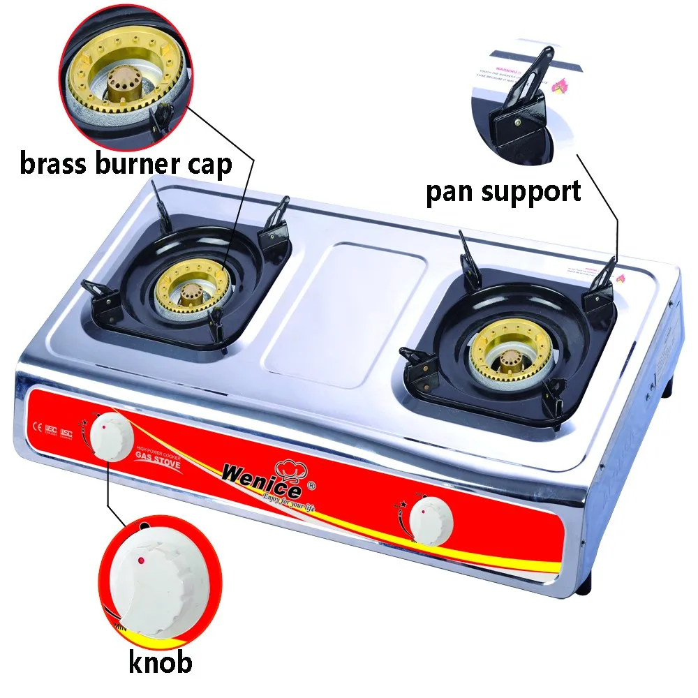Газовая плита NIKAI из нержавеющей стали, двойная стальная железная  горелка| Alibaba.com