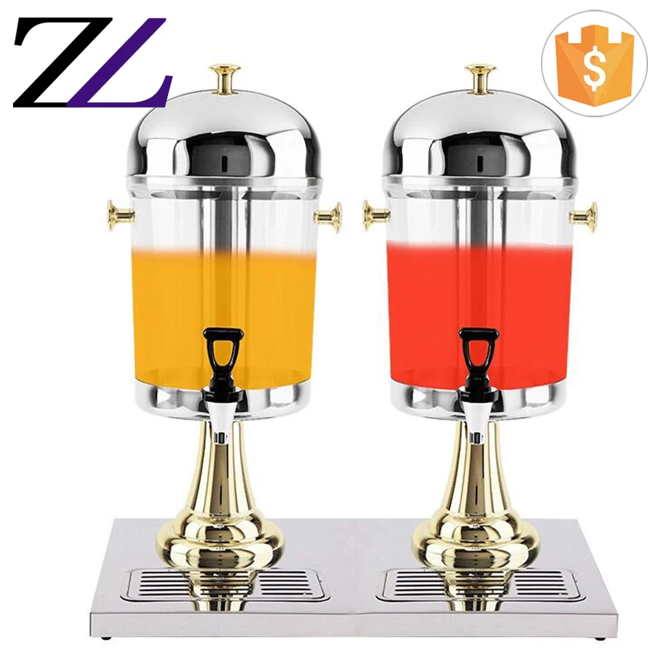 Fruit Drink Juice Dispenser with Tag Party Hexagonal 3 Triple Gallon Iced Hotel Drinking Catering Wedding Jar Beverage Dispenser