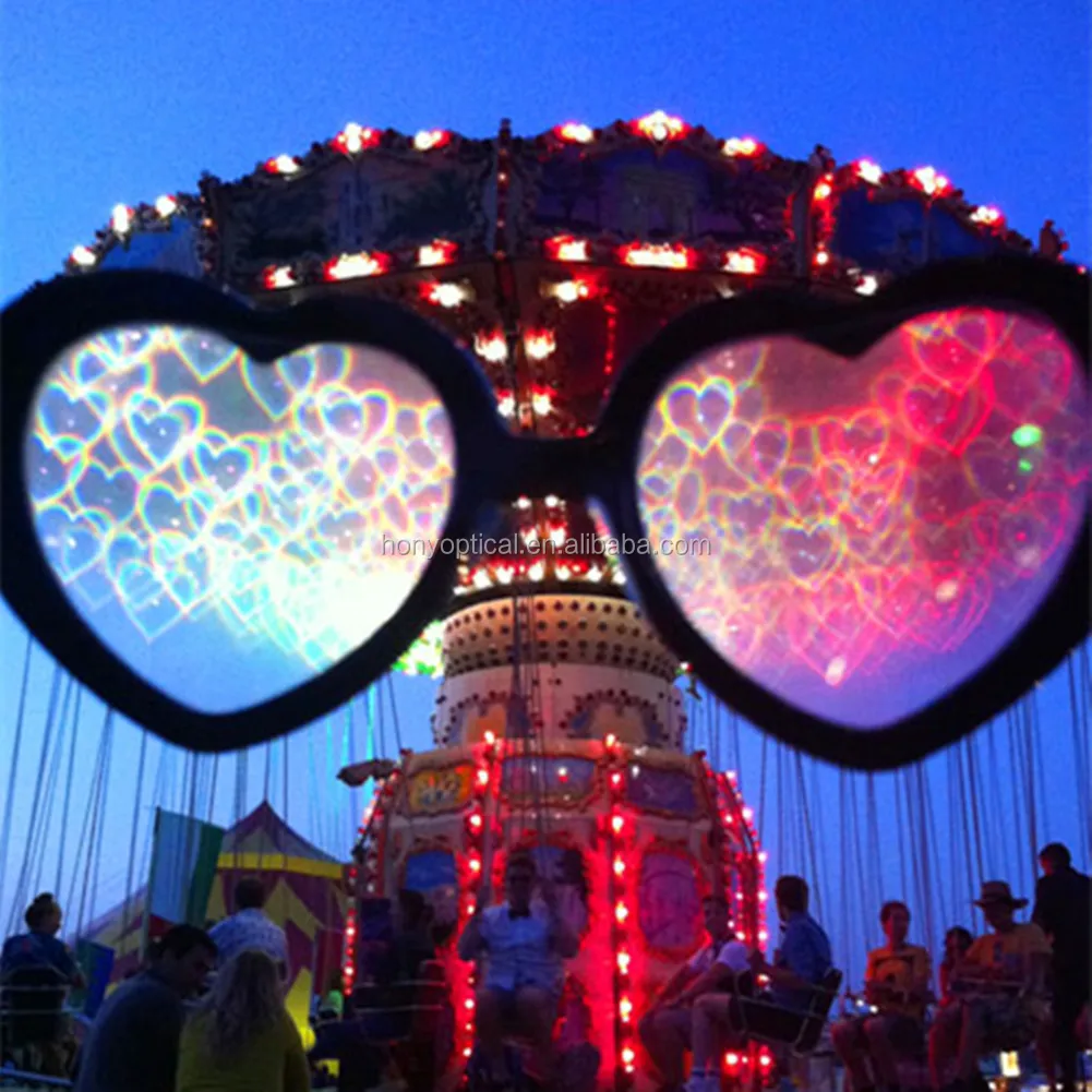 GloFX Lunettes de diffraction effet cœur See Hearts – Effet spécial Rave EDM Festival Lunettes changeantes 