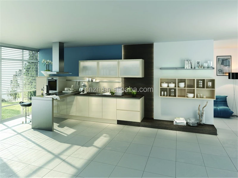 2 PAC High Gloss White Lacquer Kitchen Cabinet for Modern Kitchen Designs