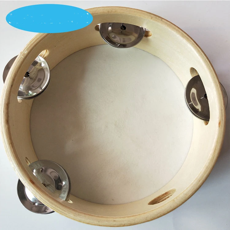 6 Inch Musical Instrument Wooden Kids Tambourine for Sale