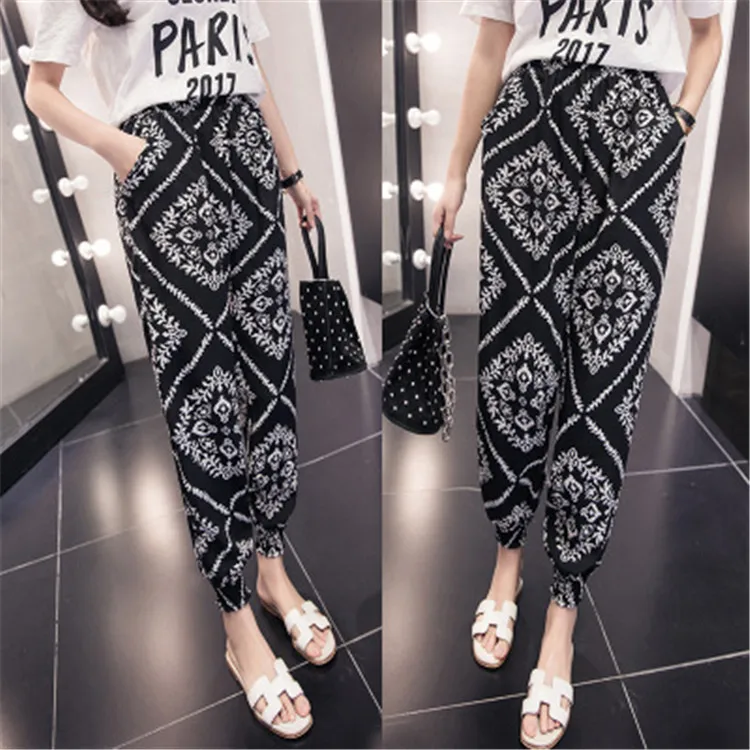 Spring and Summer New Style Loose Beach Trousers Summer Chiffon Pants Harem Pants Women CC199