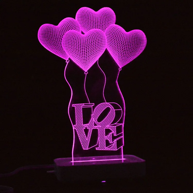 Новый креативный 3d иллюзионный светильник, светодиодный датчик для домашнего ночного освещения