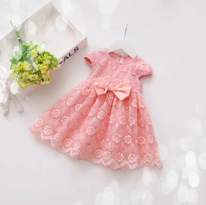 Белые детские платья 3 лет Модное детское платье нарядное платье с милым бантом