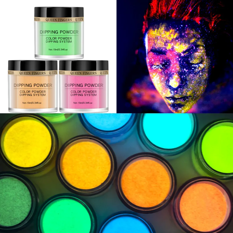 3 in 1 Glow in Dark Acrylic Powder Luminous Nail Dipping Powder