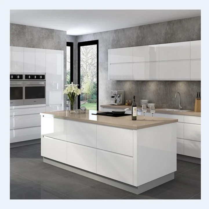 2021 Vermont China Factory High Gloss Kitchen Cabinet Modular Designs With Price