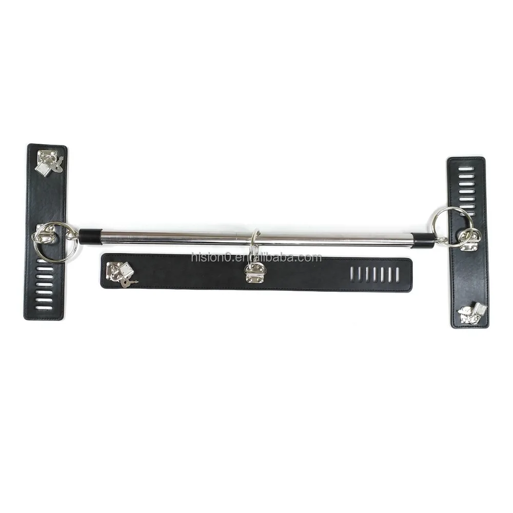 2 Colors BDSM Role Play in Slave Prisoner Not Removable Eagle Bar Kit Leather Bondage Handcuffs With Collar