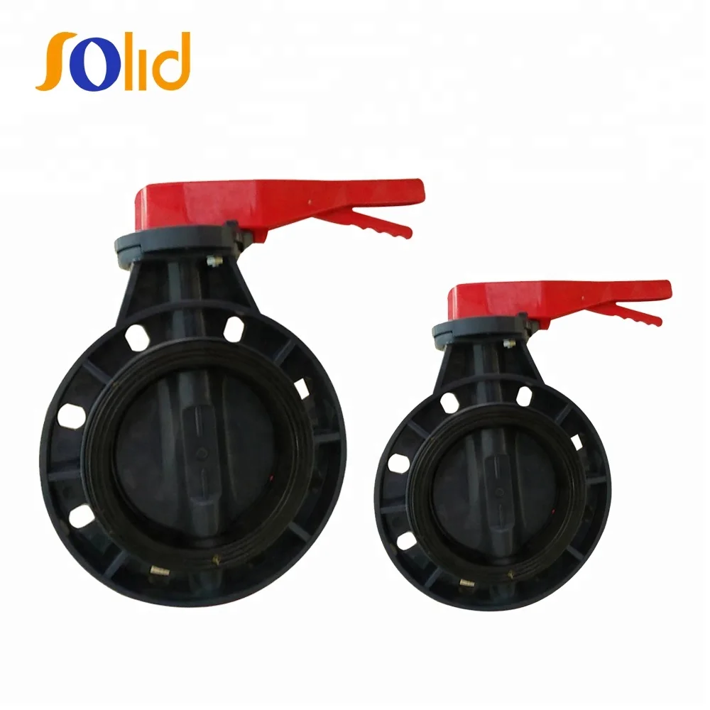 Manual Lever Hand CPVC, UPVC, PPH, PVDF Plastic water butterfly valve