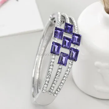 Neoglory blue geometric crystal from swarovski female jewelry bracelet