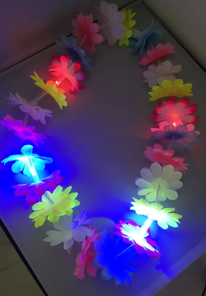 LED Light up Flashing Hawaiian Flower Leis