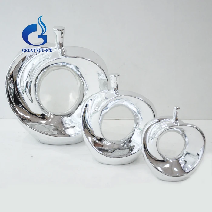 Серебряное керамическое Рождественское украшение, яблоко, украшения для дома