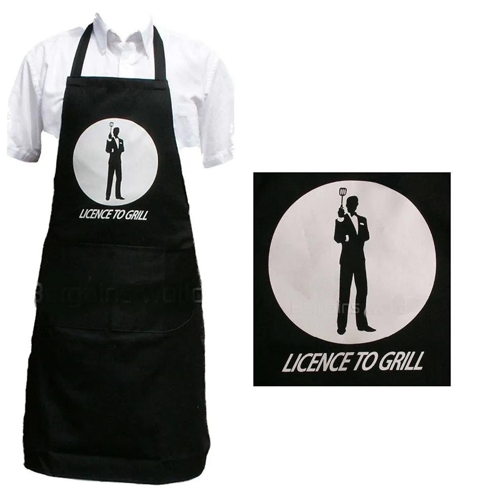 New Licence to Grill Design Full Length Adults Novelty Apron BBQ or Kitchen 