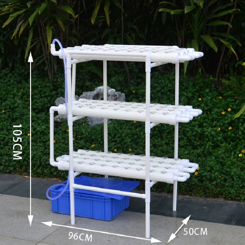 NFT 3 Layer 12  Pvc Pipe Hydroponic System With LED  to  Grow  Vegetable Garden Greenhouse Hydroponics Plastic