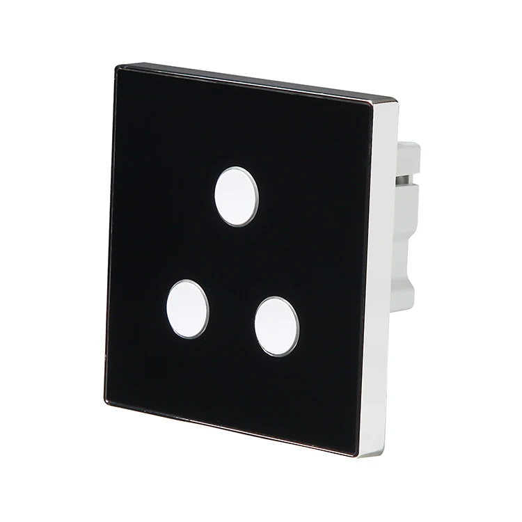 Smart Home Phone WIFI Controlled Wall Panel BS Standard 3 Gang Touch Button Switch Wifi Smart Switch