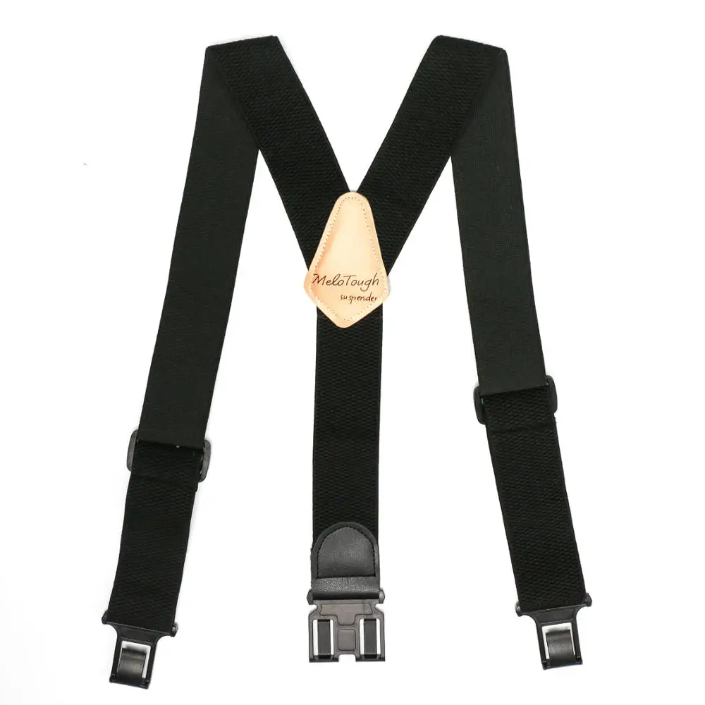 Melo Tough mens suspenders 2 inch fully elastic suspenders Red color