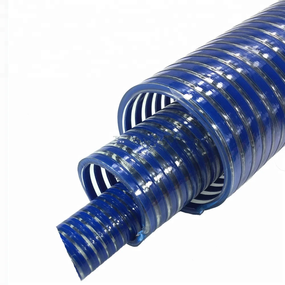 Flexible spiral helix water delivery discharge PVC suction pipe industrial vacuum cleaner drain hose for conveying of water, oil