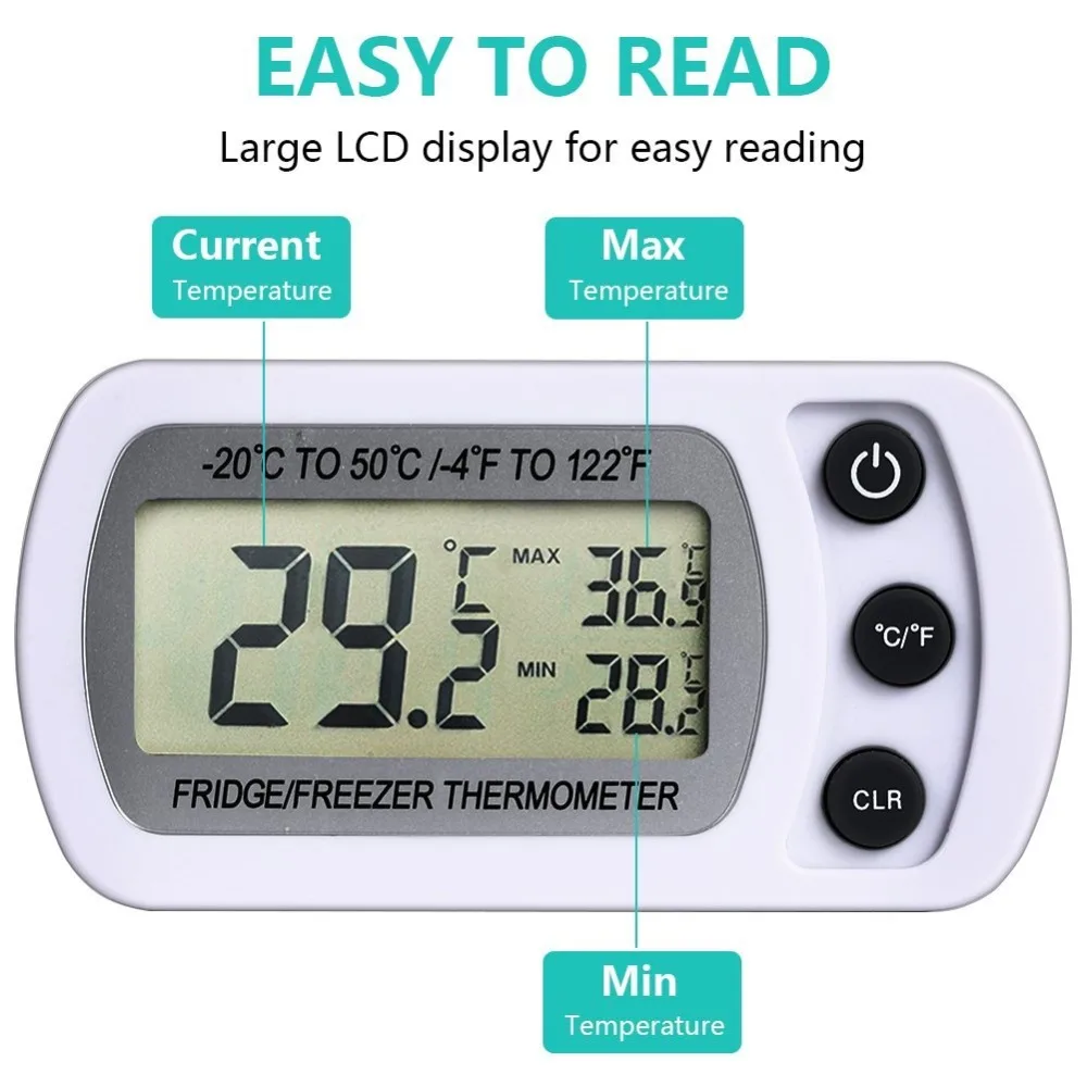 CAMWAY Refrigerator Fridge Thermometer Digital Freezer Room